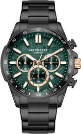 Lee Cooper Men's  Multifunction Watch Dark Green Dial With Gun Metal Band,LC08240.070